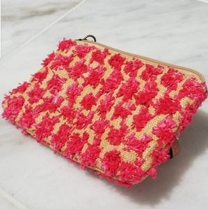 Loft Wristlet Pink Confetti Zipper Pouch